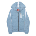 THE NORTH FACE Mens Blue & White Hoodie Full Zip M Zip Pocket Casual Cotton