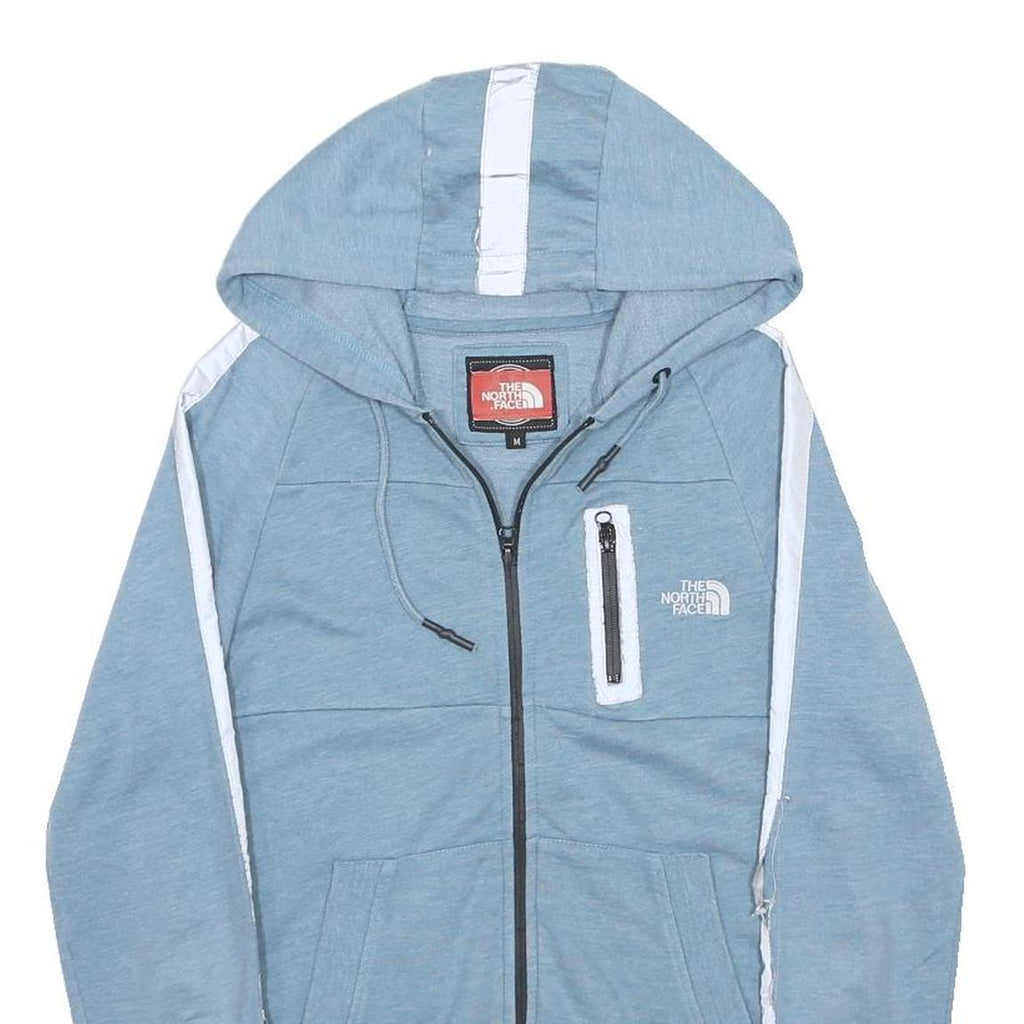 THE NORTH FACE Mens Blue & White Hoodie Full Zip M Zip Pocket Casual Cotton