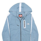 THE NORTH FACE Mens Blue & White Hoodie Full Zip M Zip Pocket Casual Cotton