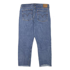 LEVI'S Womens Blue Regular Straight Denim Raw Hem W32 L25 Button Closure Jeans