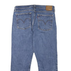 LEVI'S Womens Blue Regular Straight Denim Raw Hem W32 L25 Button Closure Jeans