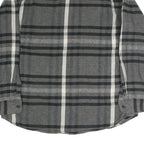 ST JOHNS BAY Mens Grey & Black Check Shirt XL Classic Fit Cotton Blend Long