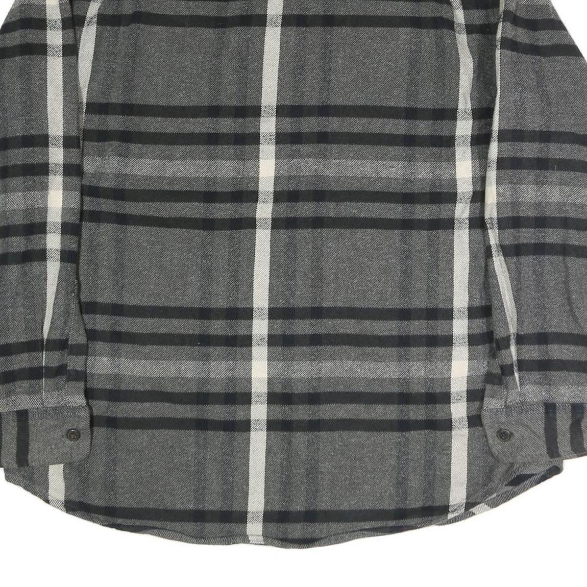 ST JOHNS BAY Mens Grey & Black Check Shirt XL Classic Fit Cotton Blend Long