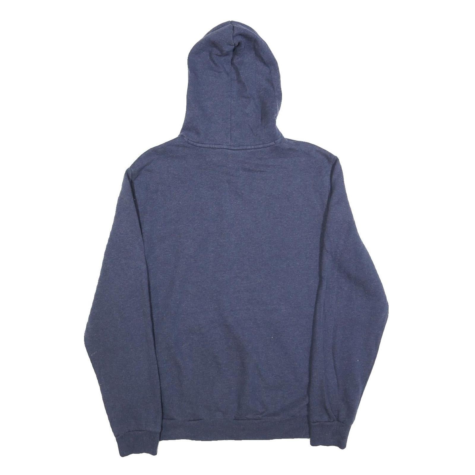 PUMA Mens Blue Hoodie L Cotton Blend Pullover Logo Print Casual