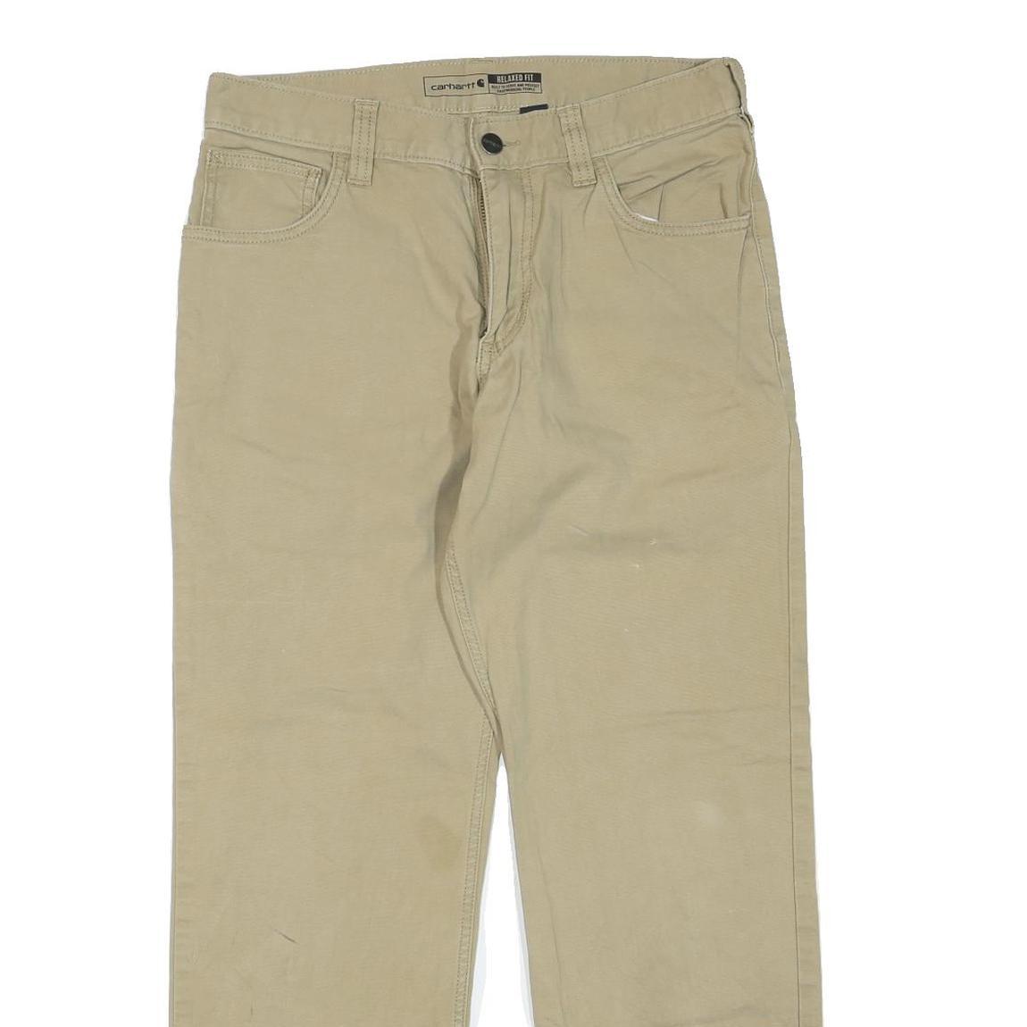 CARHARTT Mens Regular Fit Beige Cotton Blend Trousers W30 L28 Casual Workwear