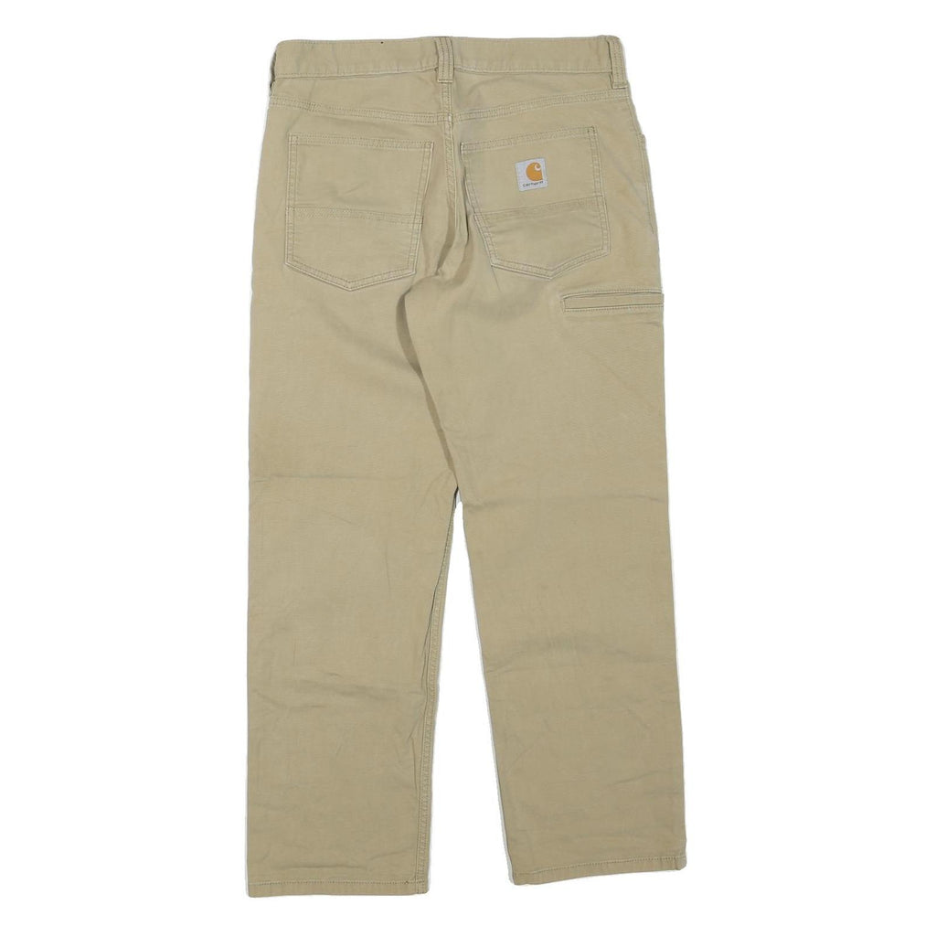 CARHARTT Mens Regular Fit Beige Cotton Blend Trousers W30 L28 Casual Workwear