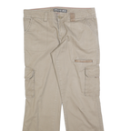 DICKIES Womens Relaxed Beige Cargo Trousers W32 L30 Cotton Blend Zip Pockets
