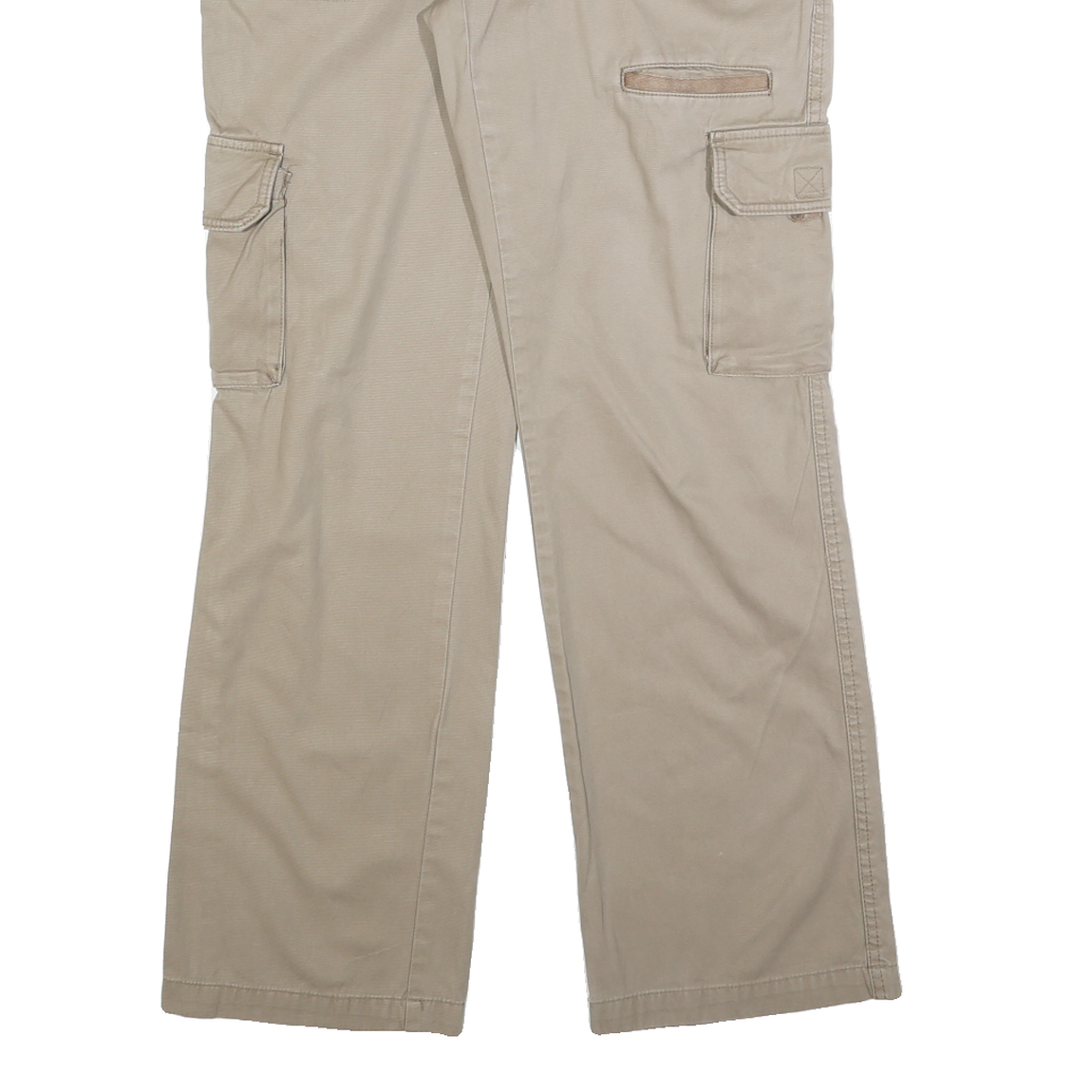 DICKIES Womens Relaxed Beige Cargo Trousers W32 L30 Cotton Blend Zip Pockets
