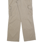 DICKIES Womens Relaxed Beige Cargo Trousers W32 L30 Cotton Blend Zip Pockets
