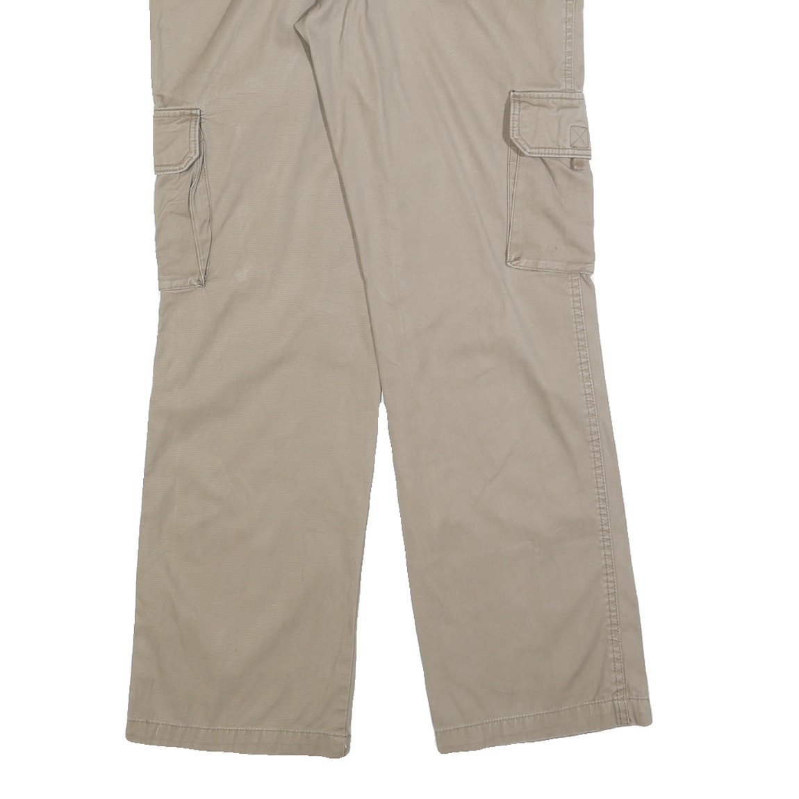 DICKIES Womens Relaxed Beige Cargo Trousers W32 L30 Cotton Blend Zip Pockets