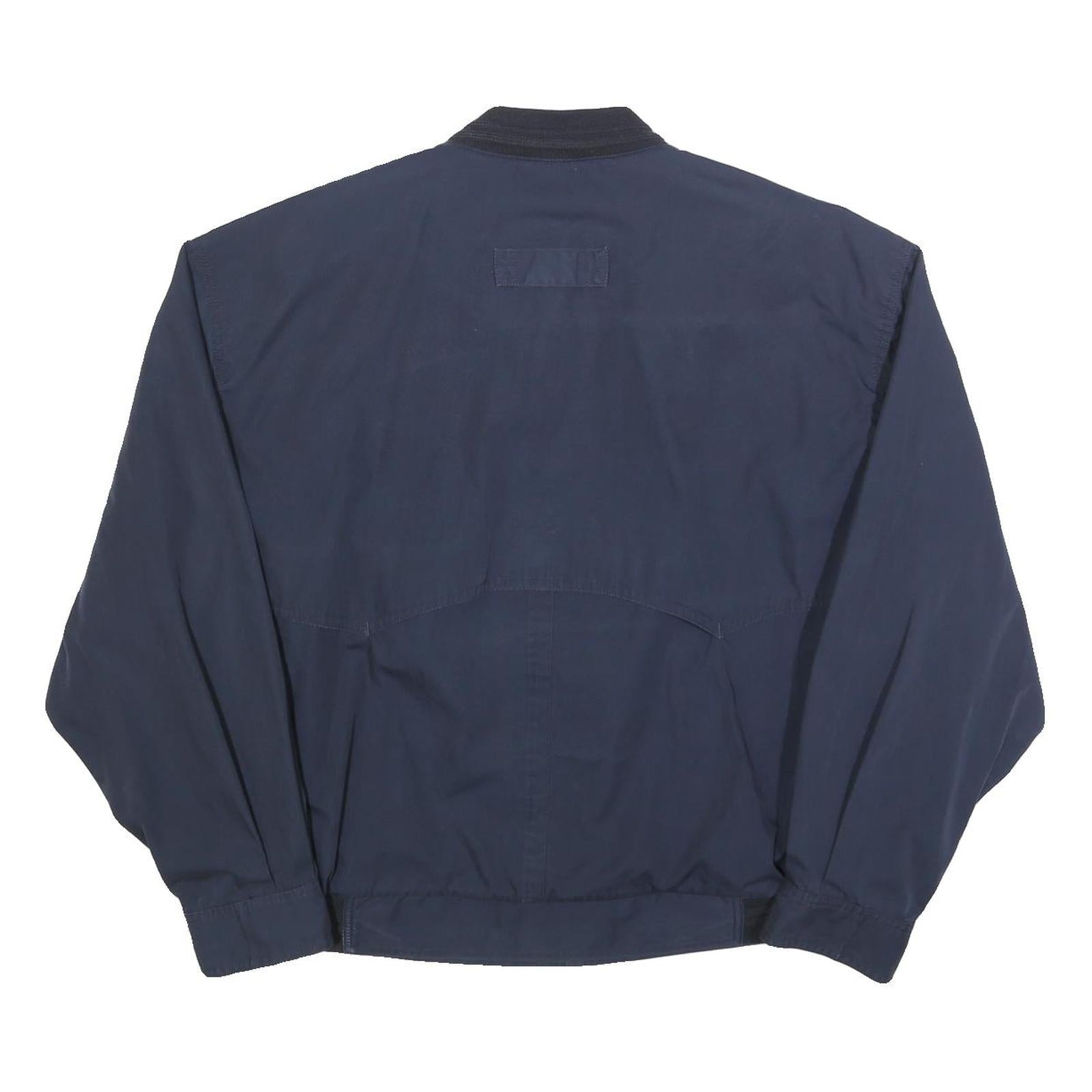 MCGREGOR Mens Navy Blue Classic Jacket L Polyester Blend Zip Plain Lightweight