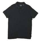 CHAPS Mens Black Cotton Blend Short Sleeve Polo Shirt M Classic Fit Casual