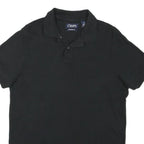 CHAPS Mens Black Cotton Blend Short Sleeve Polo Shirt M Classic Fit Casual