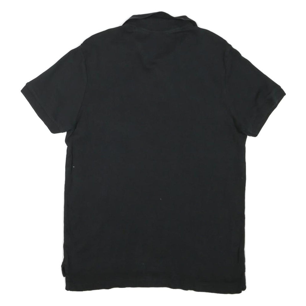 CHAPS Mens Black Cotton Blend Short Sleeve Polo Shirt M Classic Fit Casual
