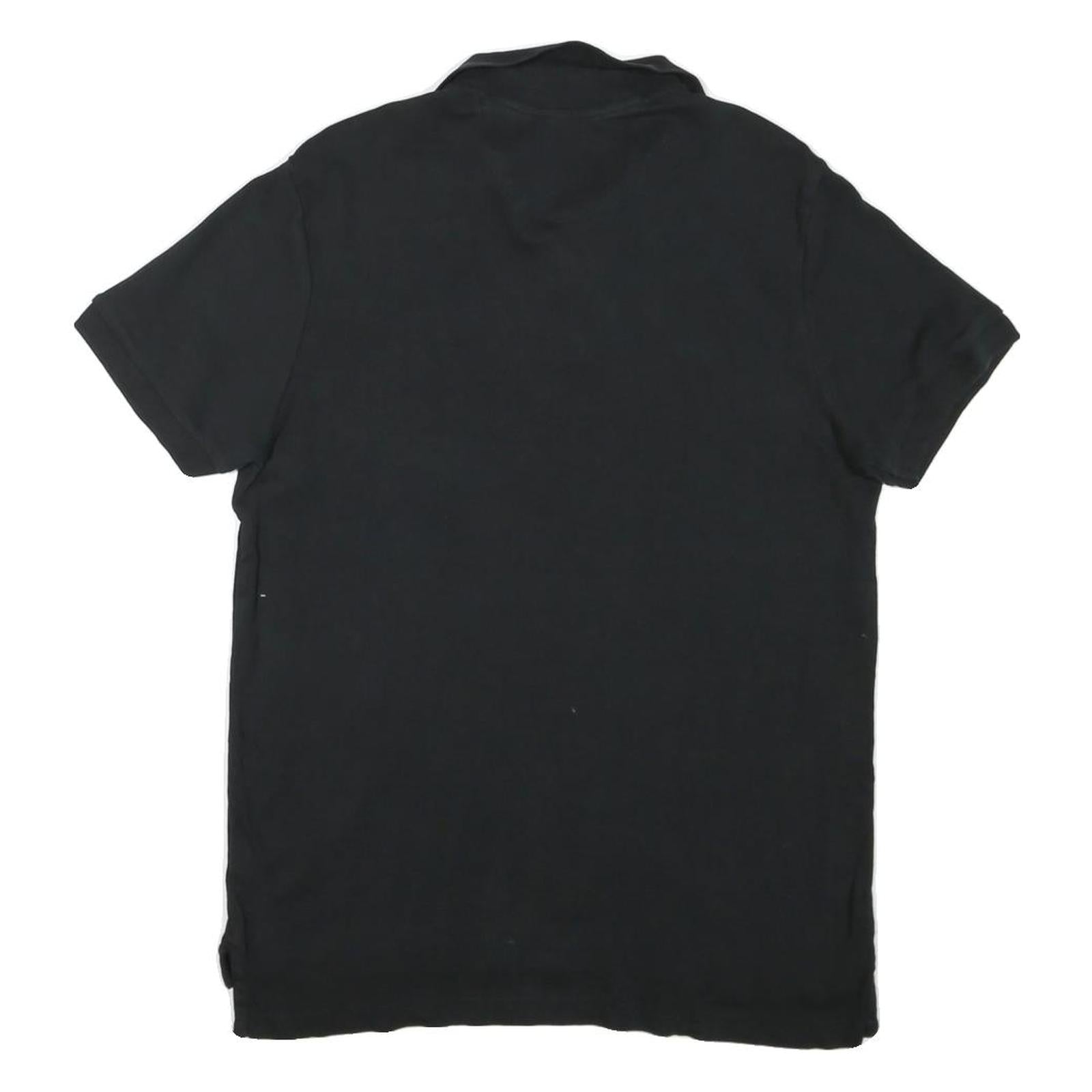 CHAPS Mens Black Cotton Blend Short Sleeve Polo Shirt M Classic Fit Casual