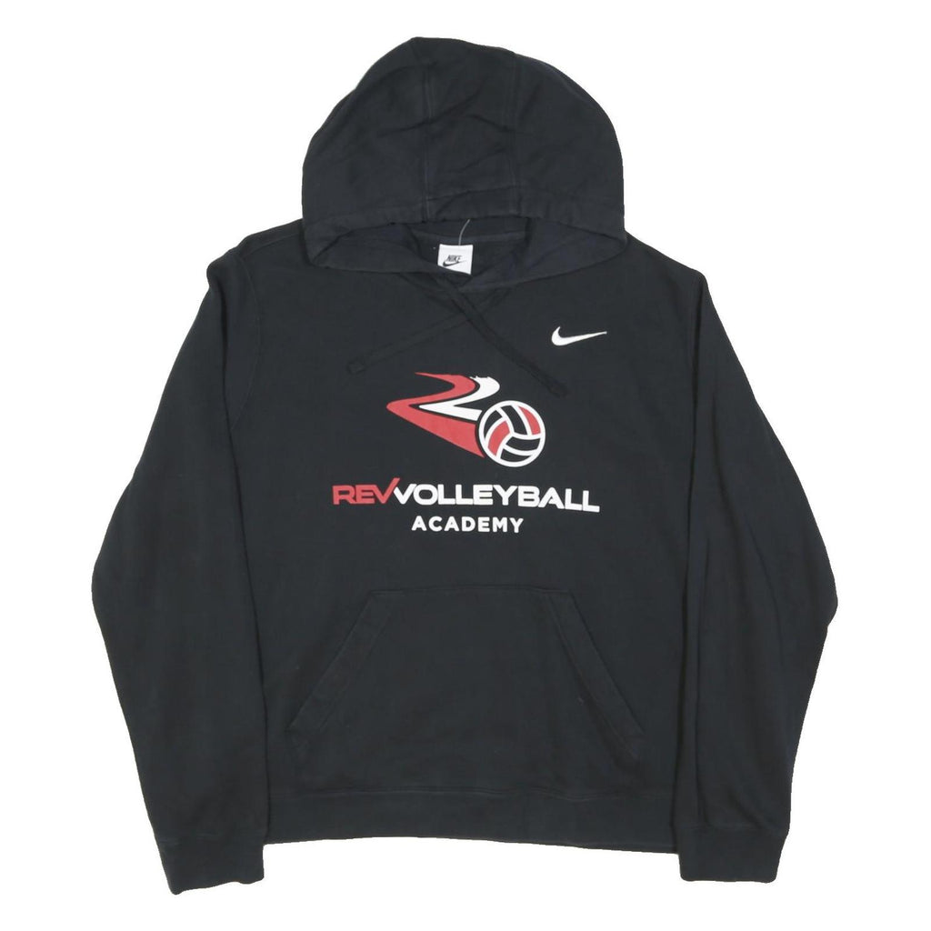 NIKE Mens Black Rev Volleyball Academy Pullover Hoodie 2XL Cotton Blend