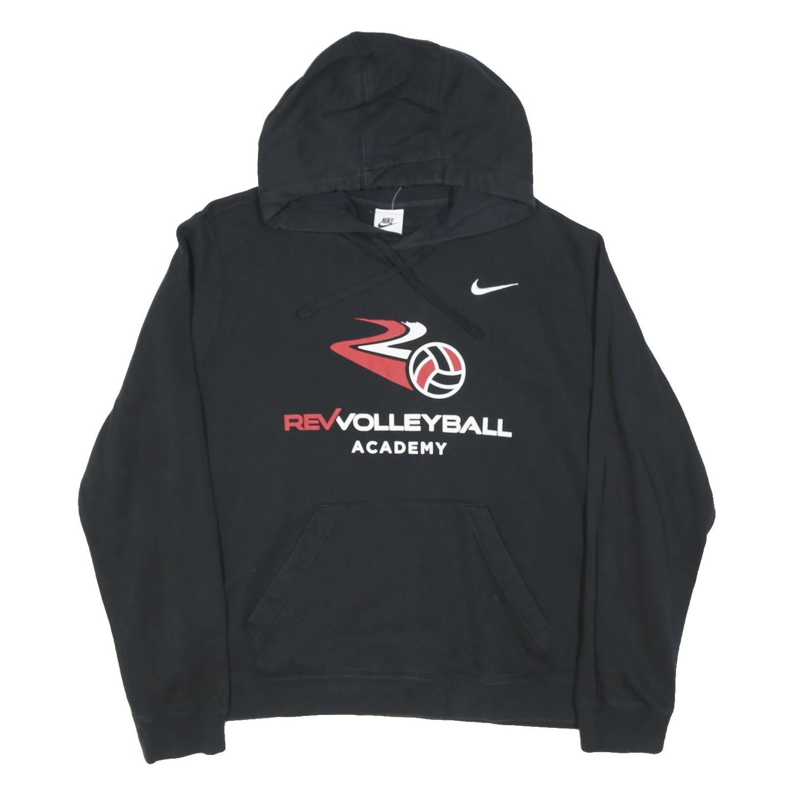 NIKE Mens Black Rev Volleyball Academy Pullover Hoodie 2XL Cotton Blend