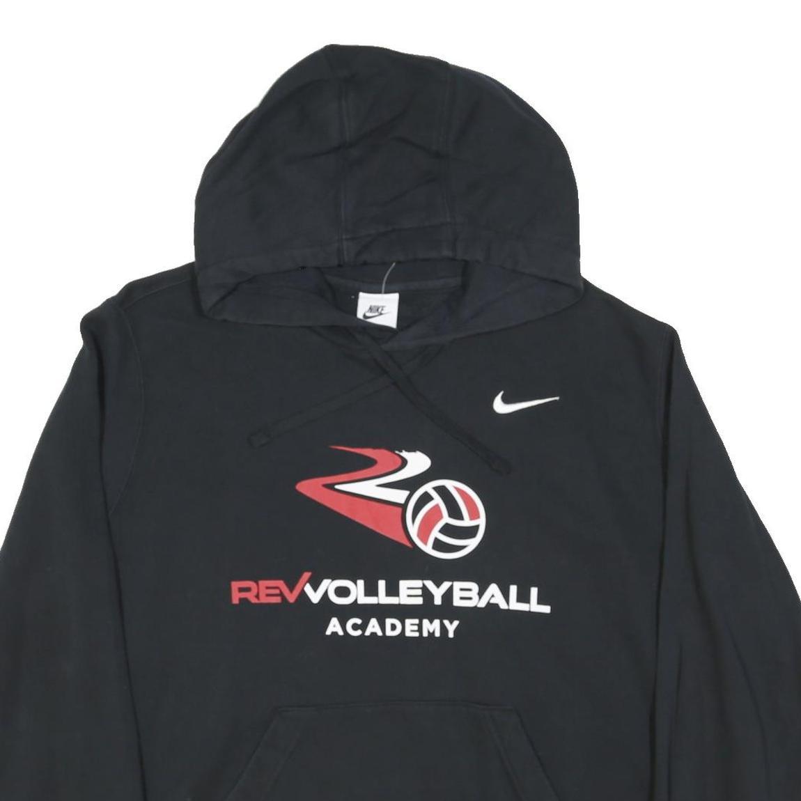 NIKE Mens Black Rev Volleyball Academy Pullover Hoodie 2XL Cotton Blend