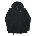 THE NORTH FACE Womens Black Outdoor Jacket L Polyester Zip Hooded Pocketed