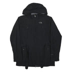 THE NORTH FACE Womens Black Outdoor Jacket L Polyester Zip Hooded Pocketed