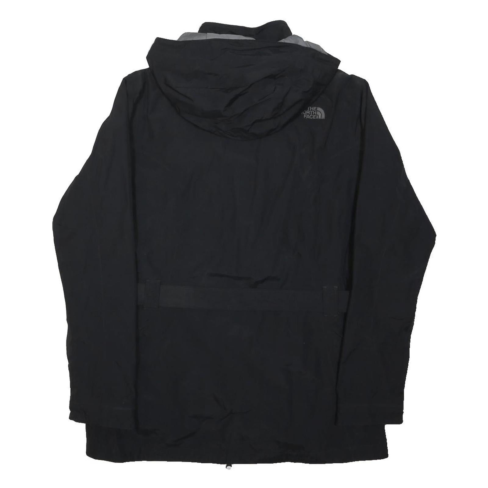 THE NORTH FACE Womens Black Outdoor Jacket L Polyester Zip Hooded Pocketed