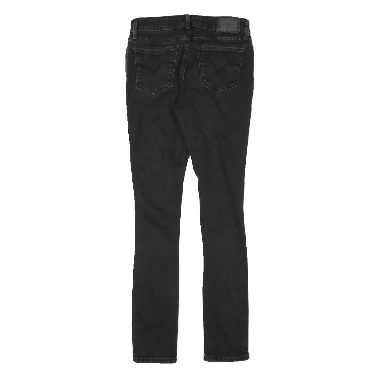 LEVI'S Womens Slim Black Denim Slim Skinny Jeans Cotton Blend W25 L28 Distressed