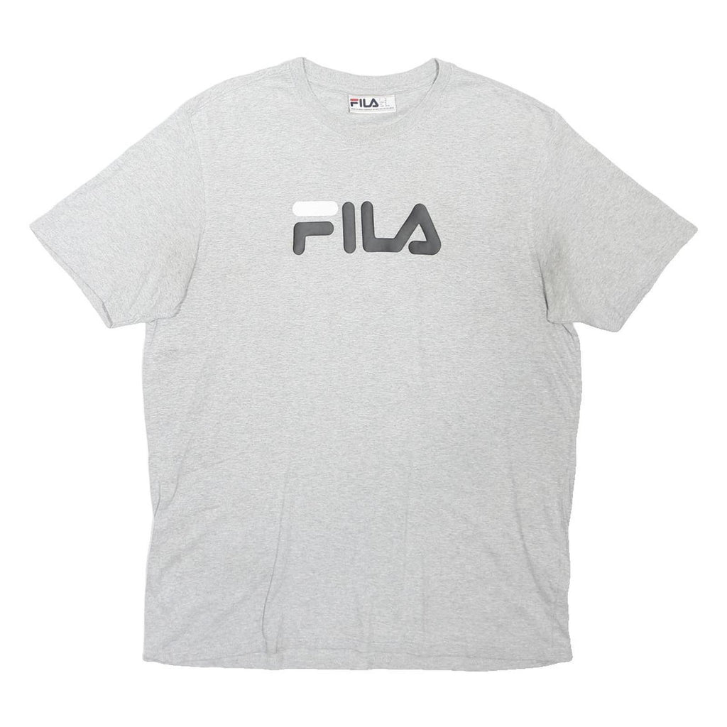 FILA Mens Grey Logo Graphic T-Shirt M Short Sleeve Crew Neck Casual Cotton Blend