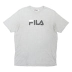 FILA Mens Grey Logo Graphic T-Shirt M Short Sleeve Crew Neck Casual Cotton Blend