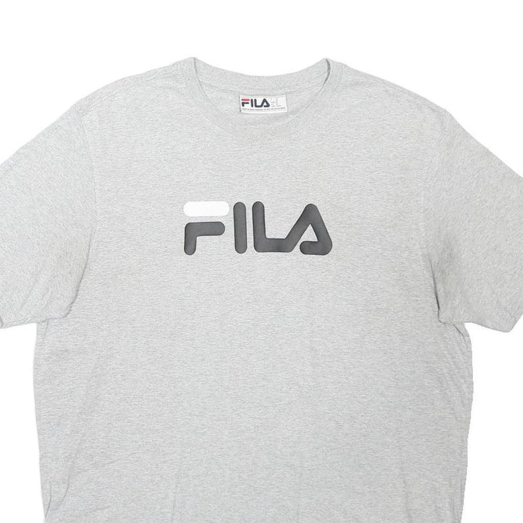 FILA Mens Grey Logo Graphic T-Shirt M Short Sleeve Crew Neck Casual Cotton Blend