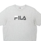FILA Mens Grey Logo Graphic T-Shirt M Short Sleeve Crew Neck Casual Cotton Blend