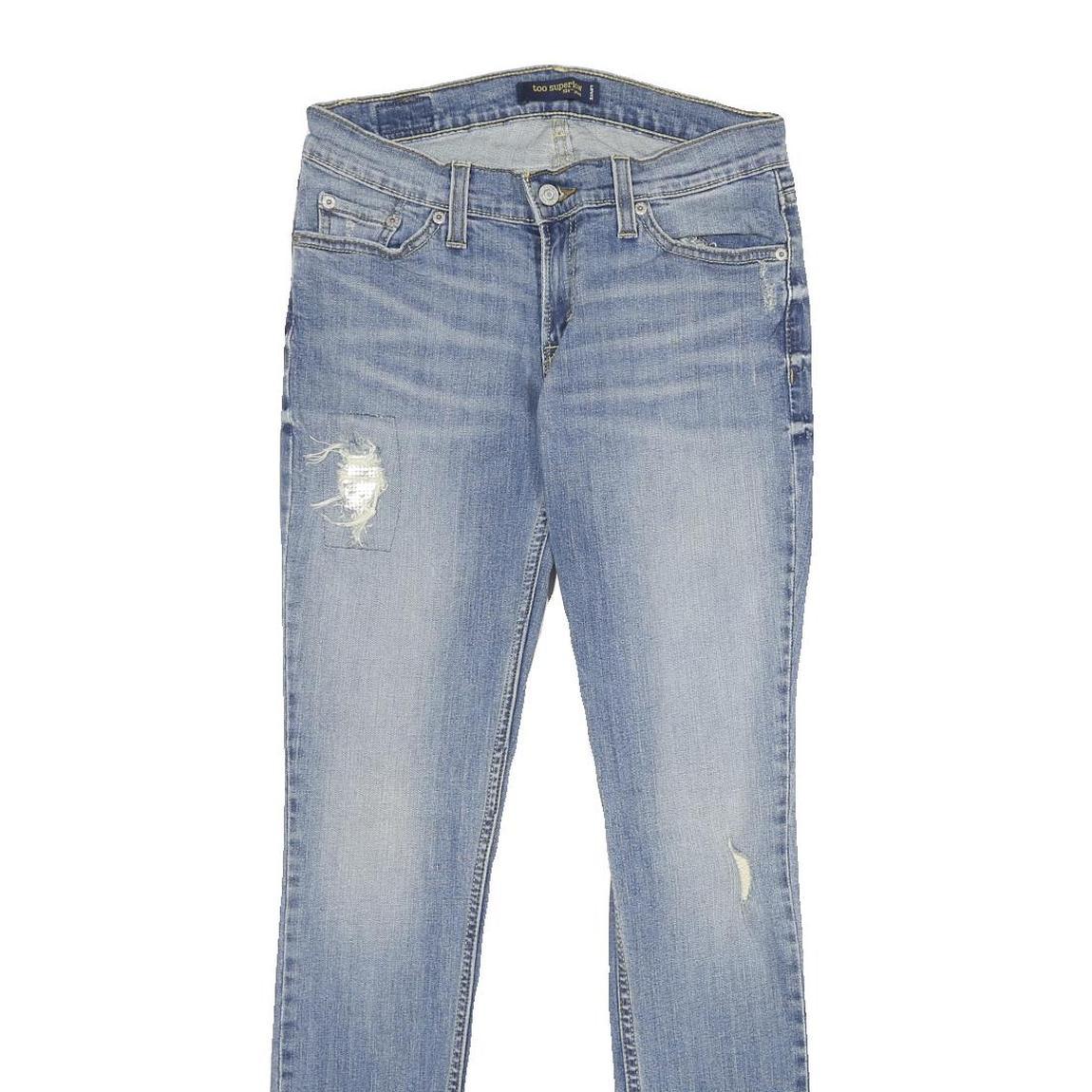 LEVI'S 524 TOO SUPERLOW Womens Jeans Blue Slim Skinny Denim Light W26 L32