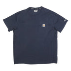 CARHARTT Mens Navy Blue Graphic T-Shirt XL Short Sleeve Crew Neck Workwear