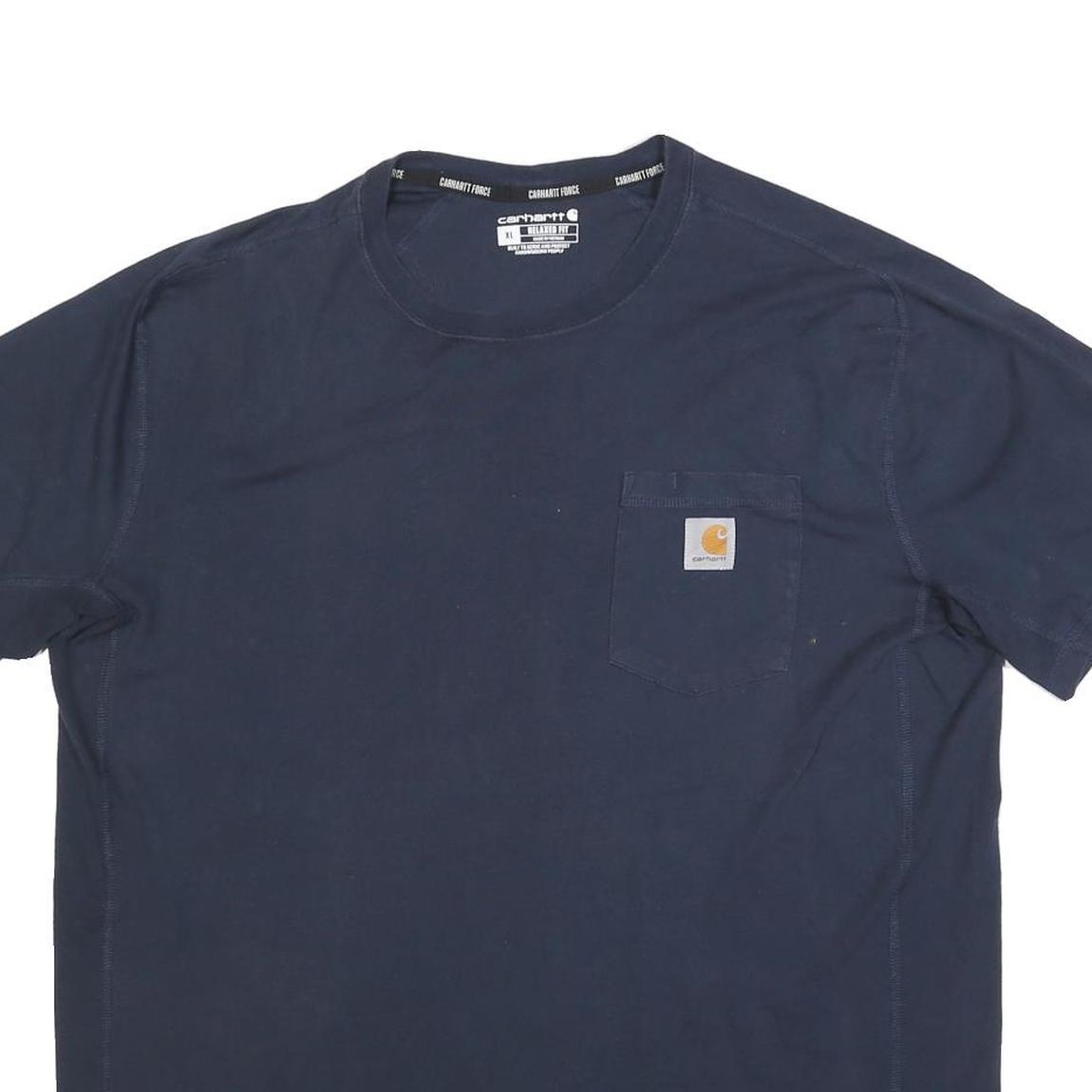 CARHARTT Mens Navy Blue Graphic T-Shirt XL Short Sleeve Crew Neck Workwear