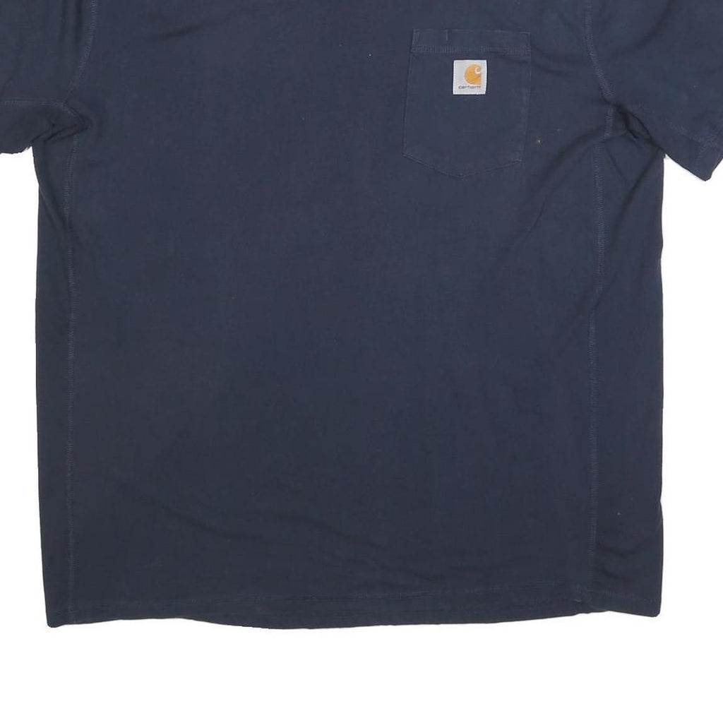CARHARTT Mens Navy Blue Graphic T-Shirt XL Short Sleeve Crew Neck Workwear