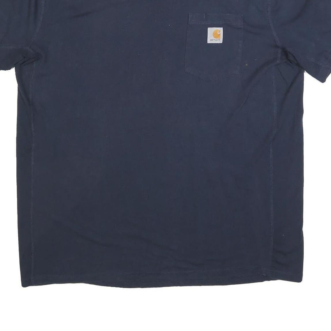 CARHARTT Mens Navy Blue Graphic T-Shirt XL Short Sleeve Crew Neck Workwear