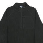 STARTER Mens Black Plain Jumper 1/4 Zip Polyester L Casual Comfort