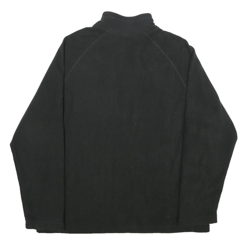 STARTER Mens Black Plain Jumper 1/4 Zip Polyester L Casual Comfort