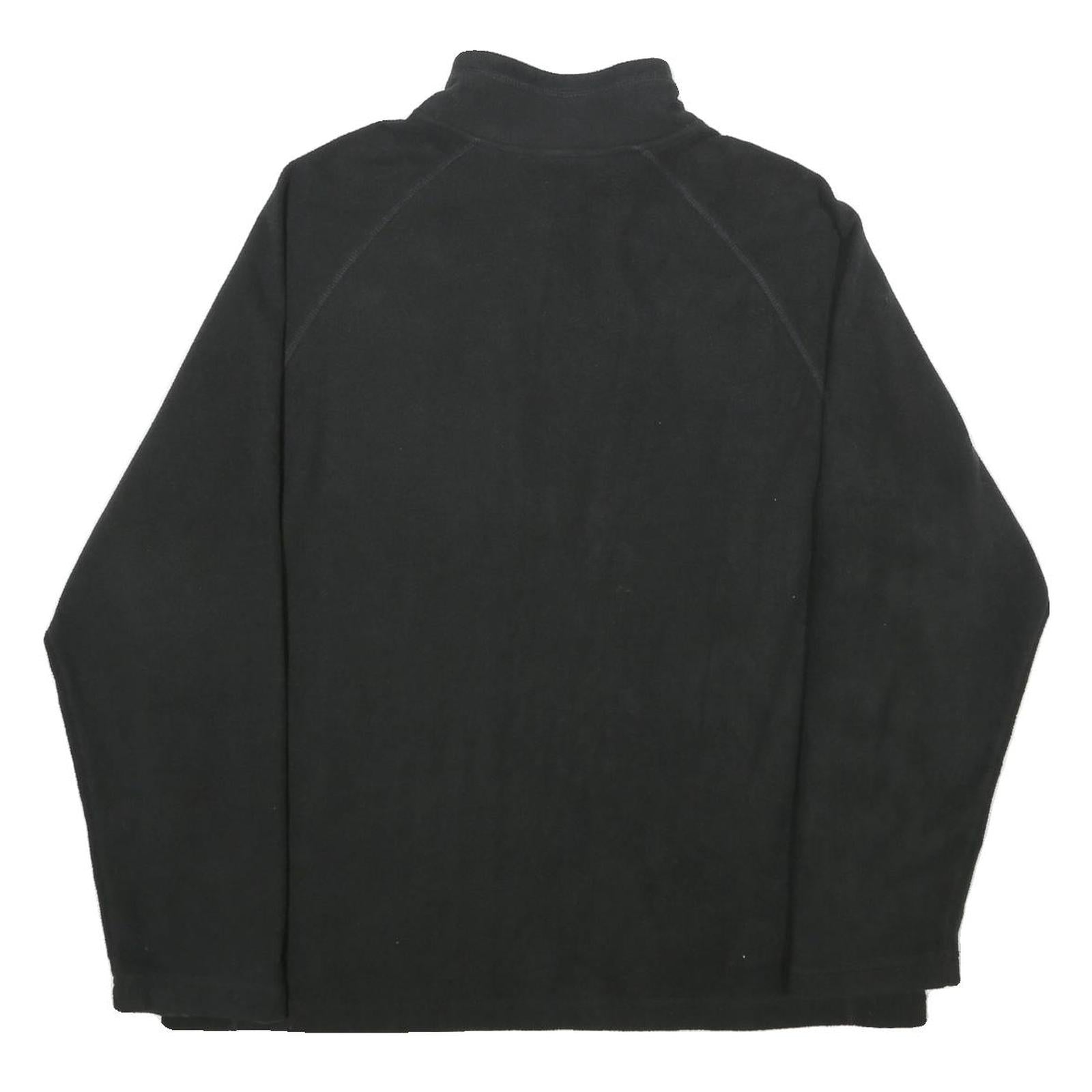 STARTER Mens Black Plain Jumper 1/4 Zip Polyester L Casual Comfort