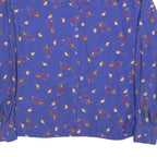JULIETTA Womens Blue Printed Shirt Long Sleeve Collared M Stylish Relaxed Fit