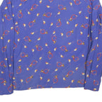 JULIETTA Womens Blue Printed Shirt Long Sleeve Collared M Stylish Relaxed Fit