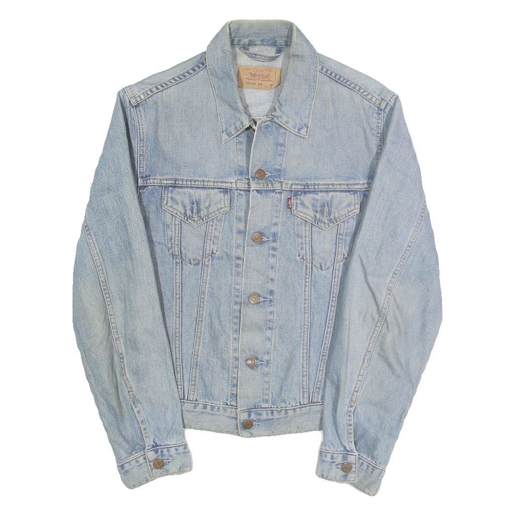 LEVI'S Womens Blue Cotton Denim Jacket M Button Plain Classic Casual