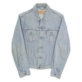 LEVI'S Womens Blue Cotton Denim Jacket M Button Plain Classic Casual
