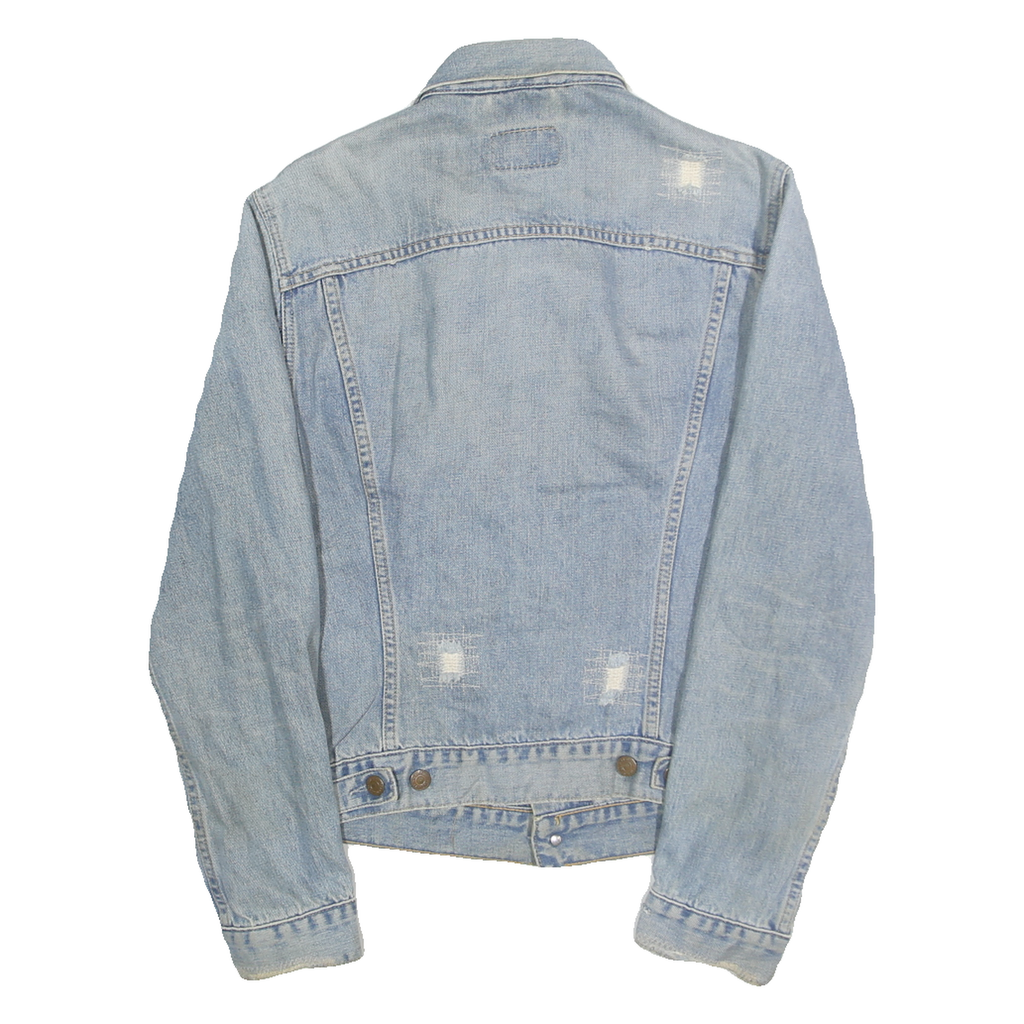 LEVI'S Womens Blue Cotton Denim Jacket M Button Plain Classic Casual