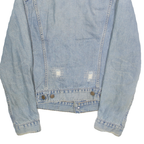 LEVI'S Womens Blue Cotton Denim Jacket M Button Plain Classic Casual