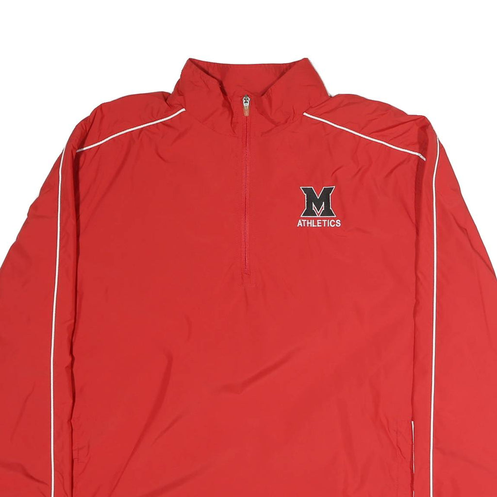 CHAMPION Mens Red Zip Jacket XL Nylon Plain Athletic Sports Track Top