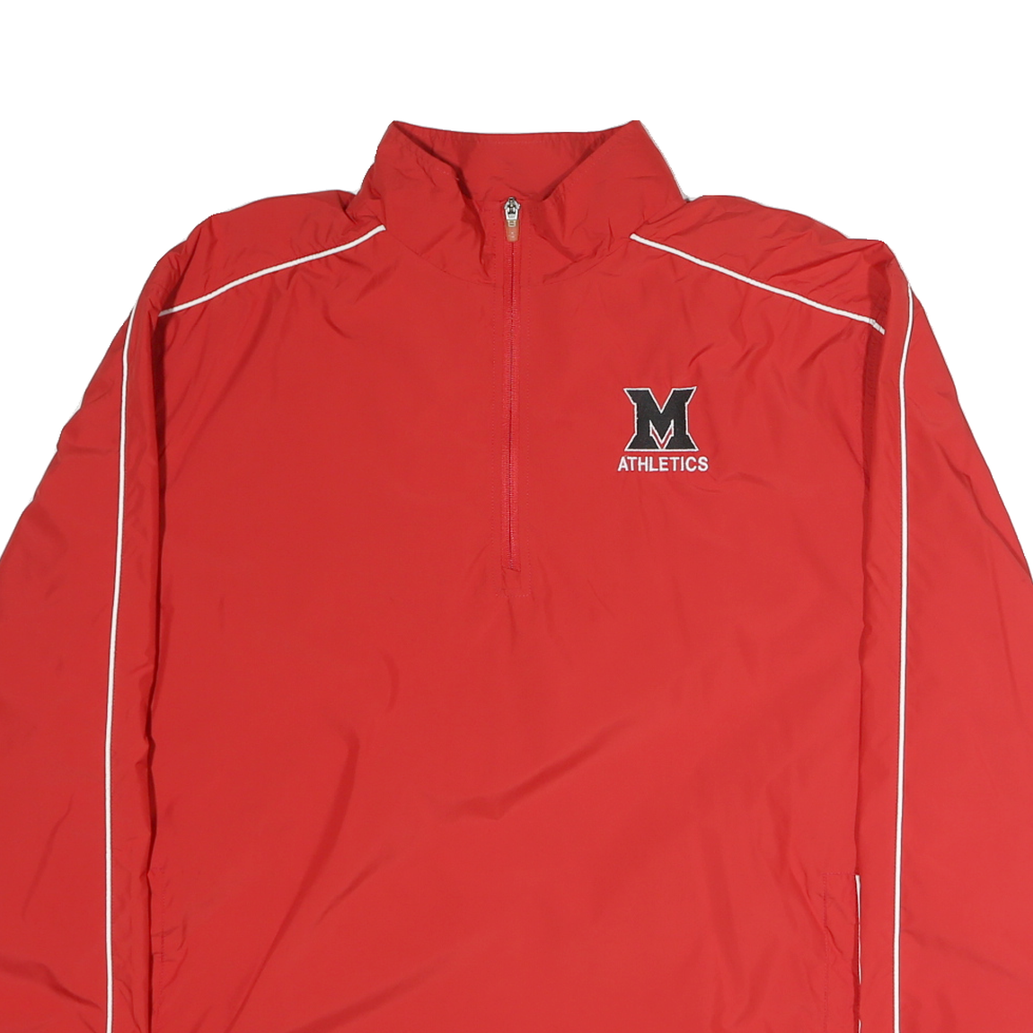 CHAMPION Mens Red Zip Jacket XL Nylon Plain Athletic Sports Track Top