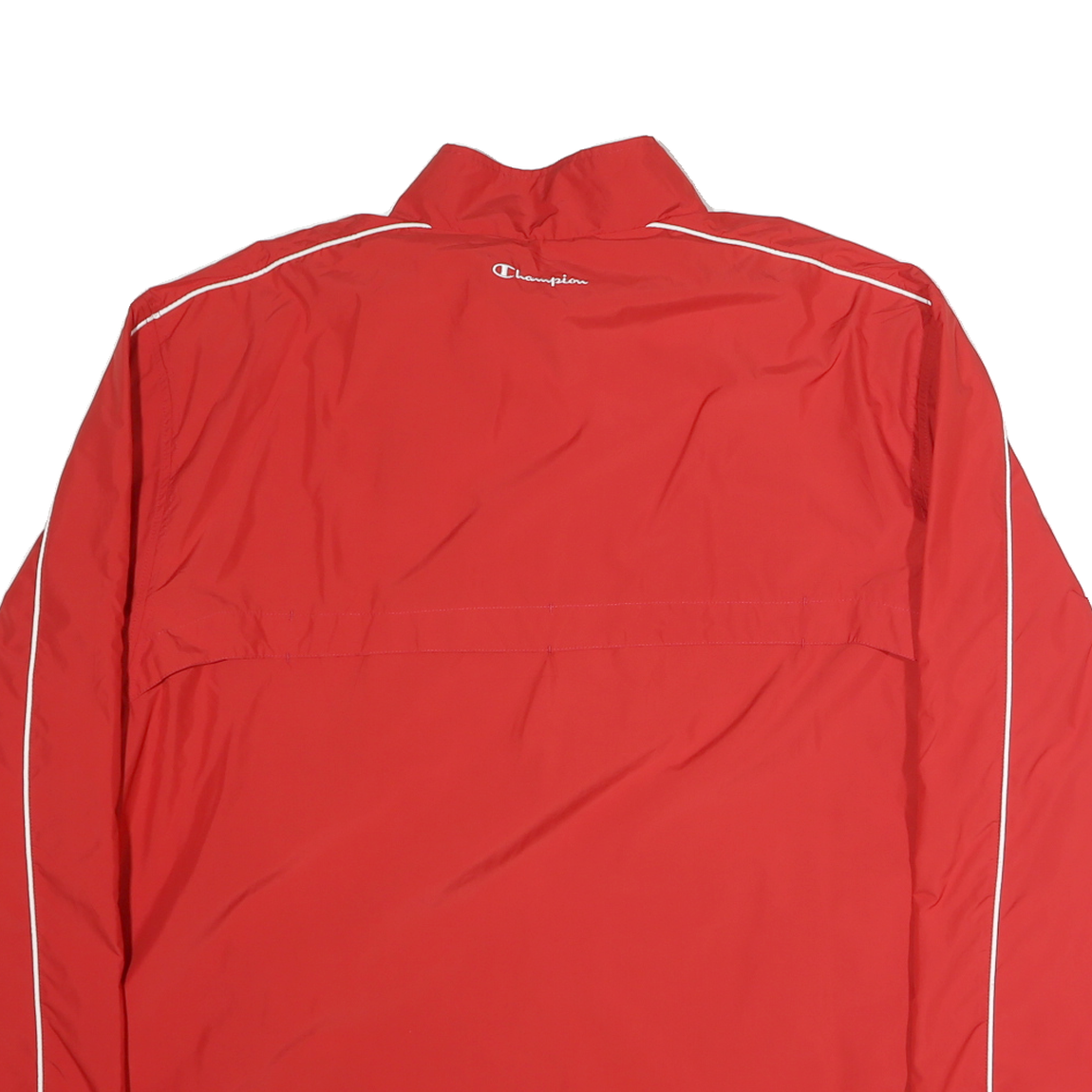 CHAMPION Mens Red Zip Jacket XL Nylon Plain Athletic Sports Track Top