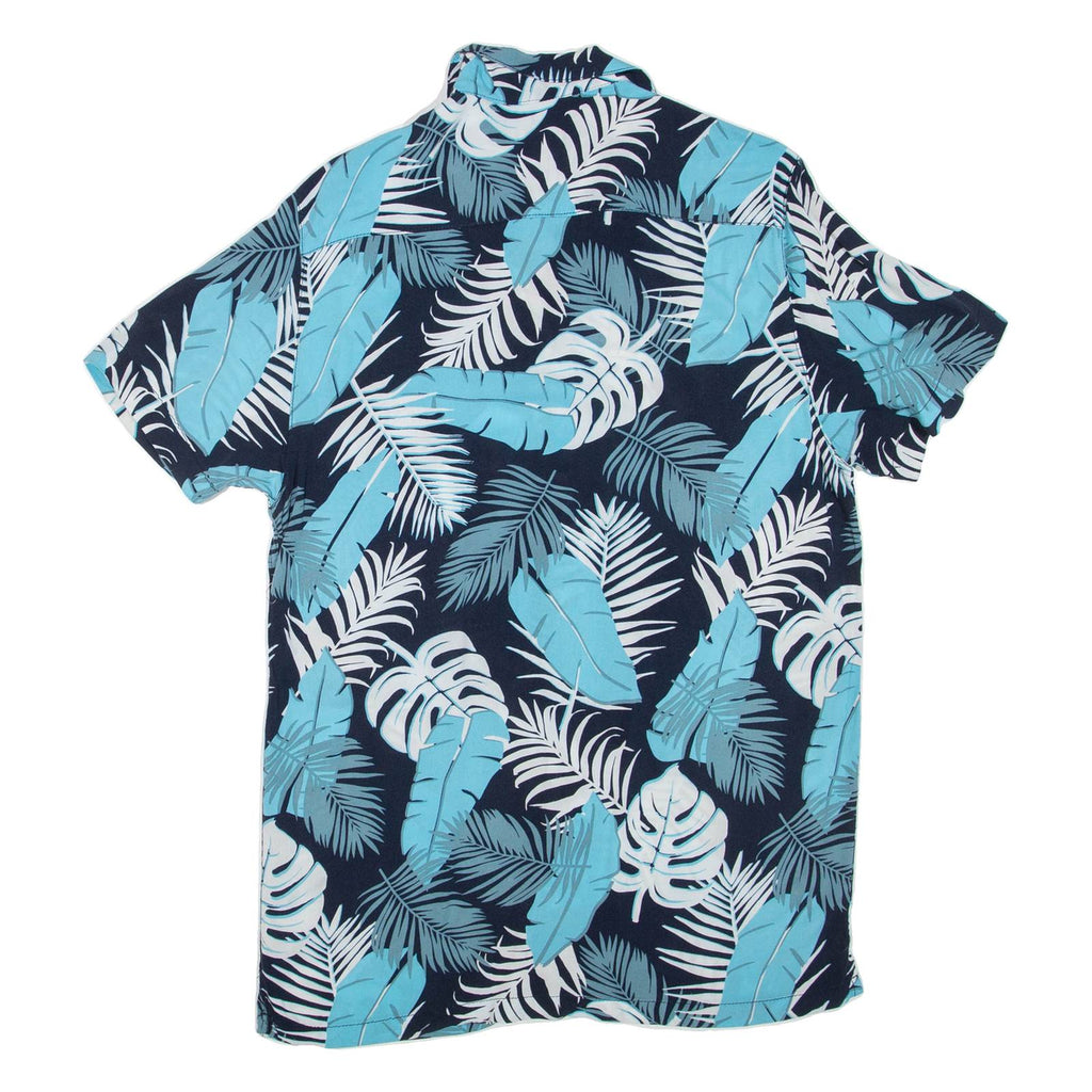 C&A Slim Fit Mens Hawaiian Shirt Blue Floral S