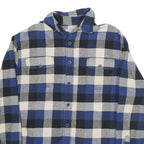 JACHS Mens Blue Black & White Check Flannel Shirt M Casual Cotton Blend