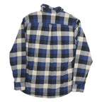JACHS Mens Blue Black & White Check Flannel Shirt M Casual Cotton Blend